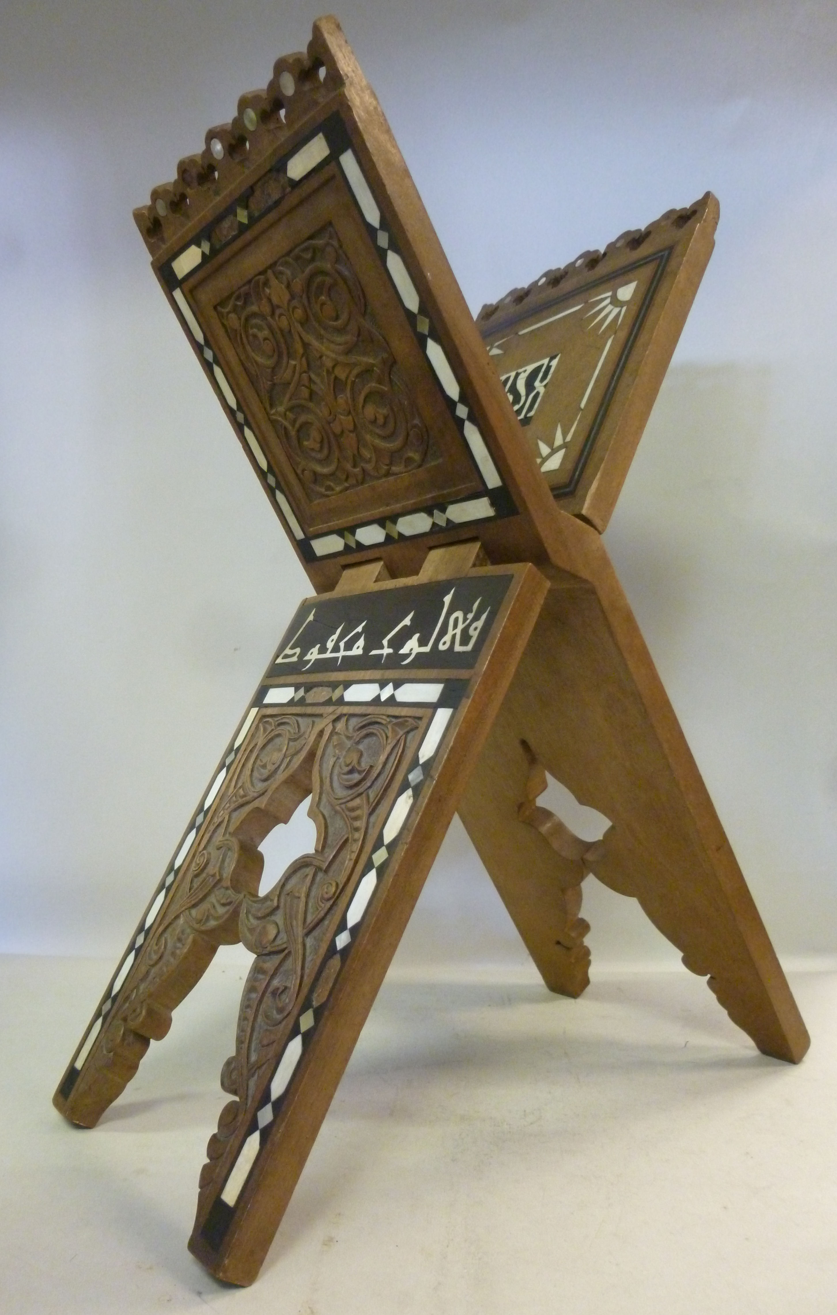 A 20thC Middle Eastern hardwood folding