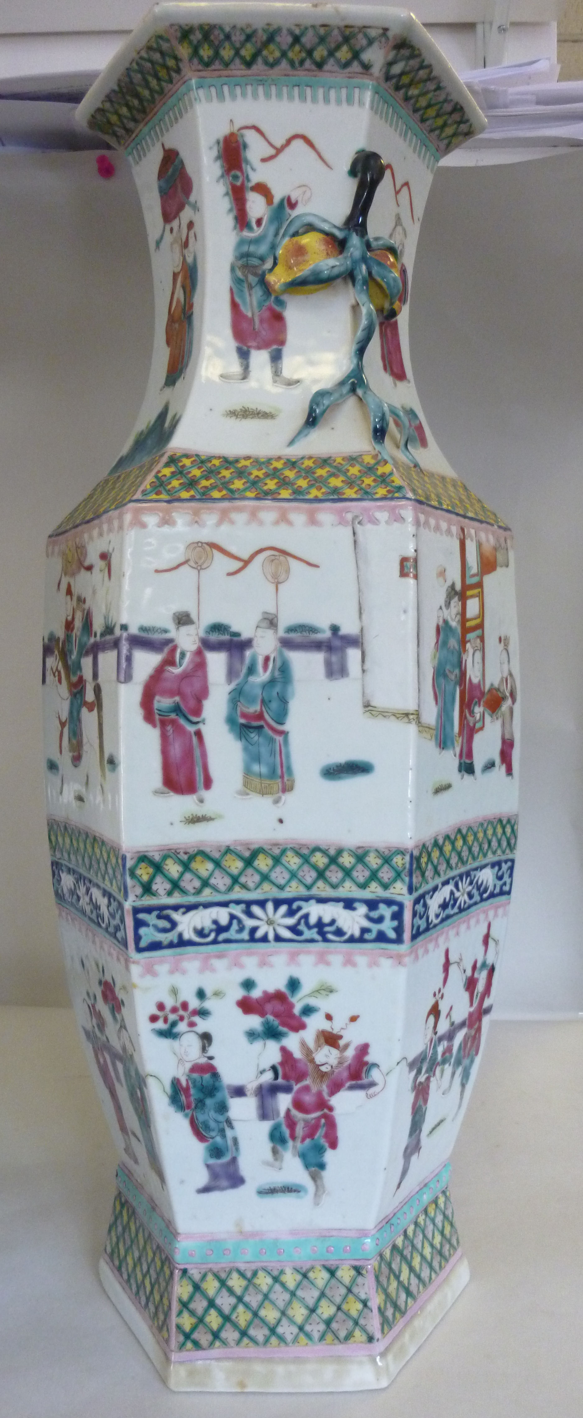 A late 19thC Chinese porcelain vase of h