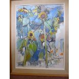 J Livesey - 'Sunflowers'  oil on board