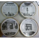 Four 1960s Piero Fornasetti plates (on H