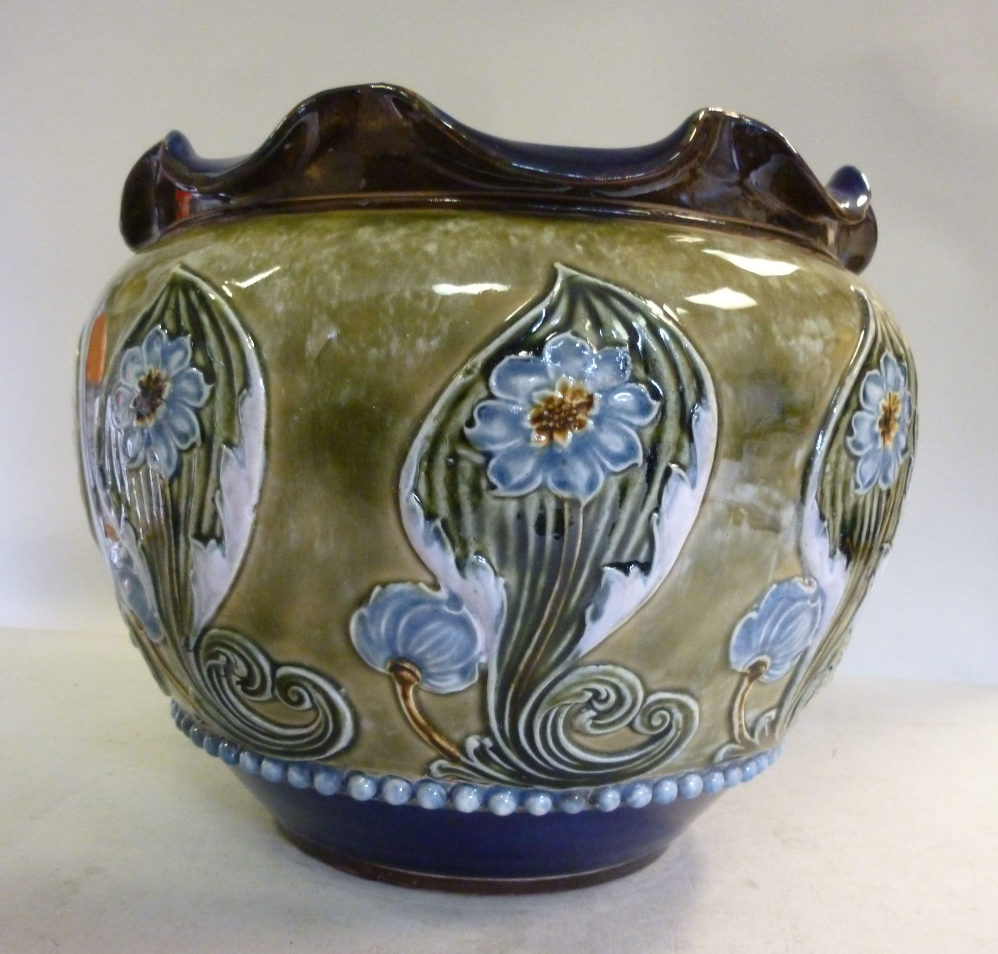 A Royal Doulton stoneware jardiniere of