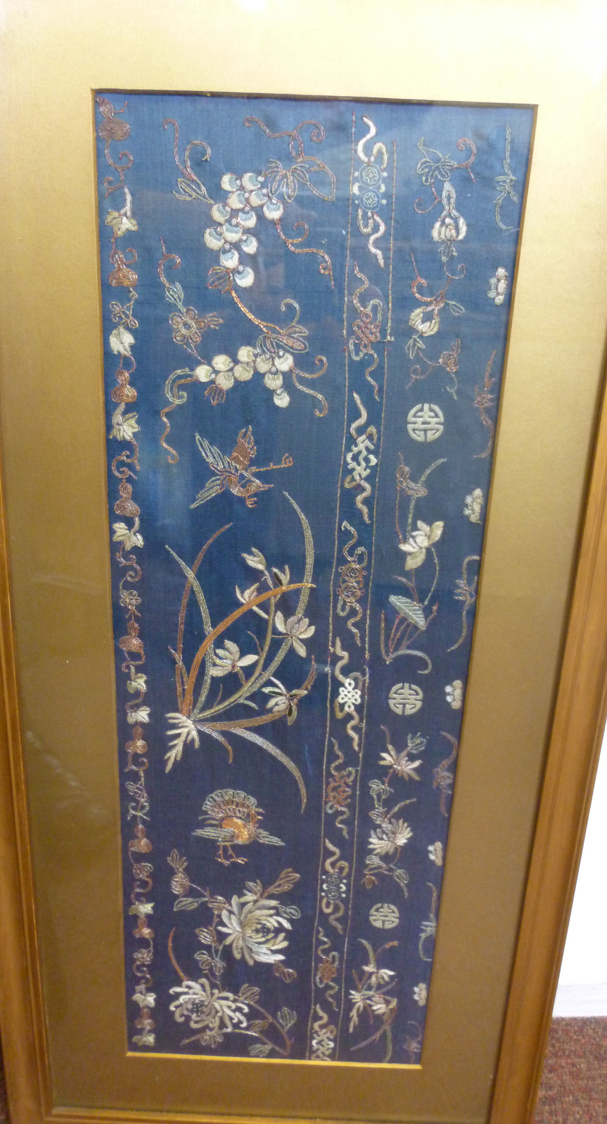 A pair of early 20thC Japanese embroider - Image 2 of 5