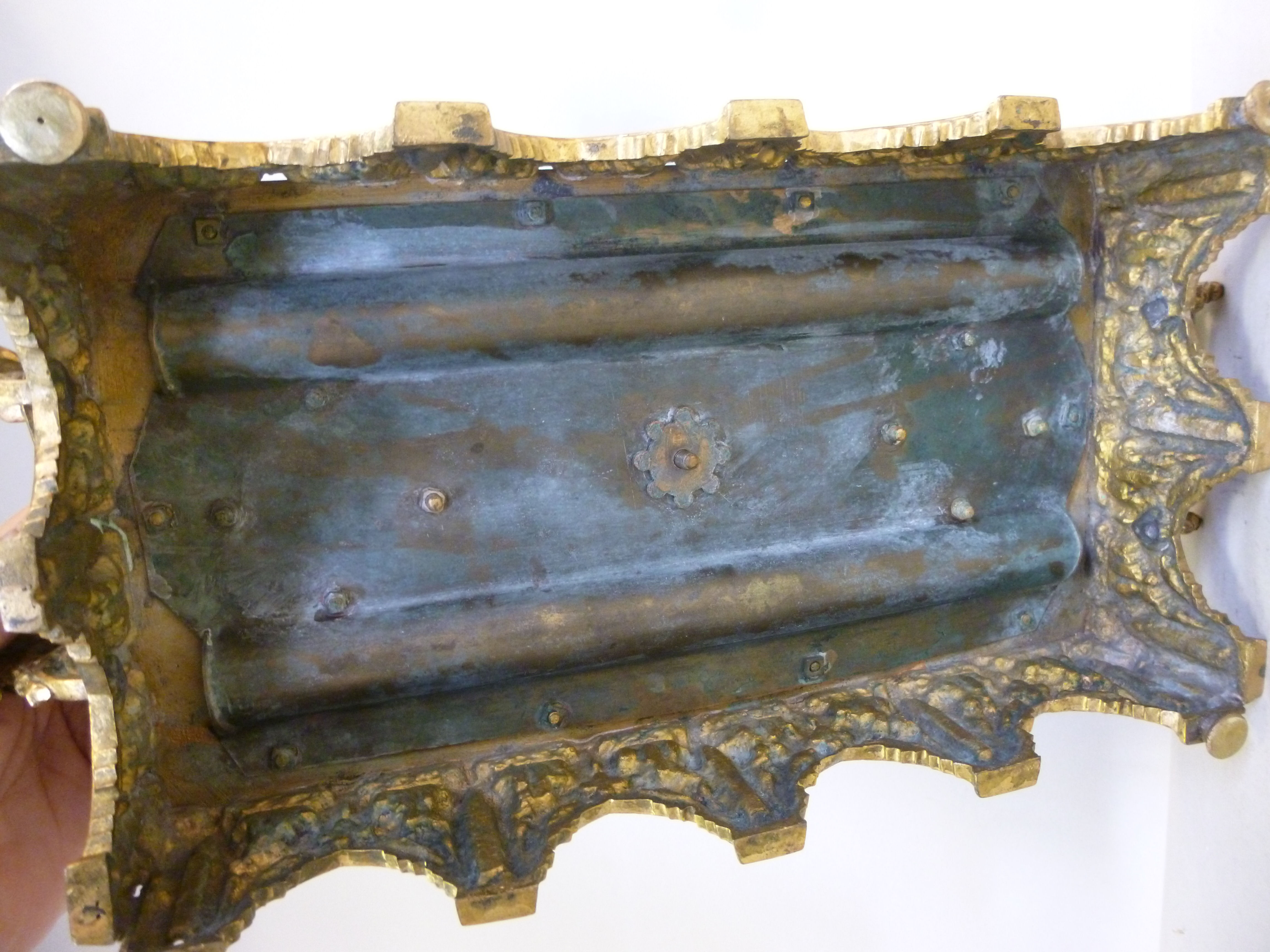 A late Victorian gilt metal deskstand, e - Image 5 of 5