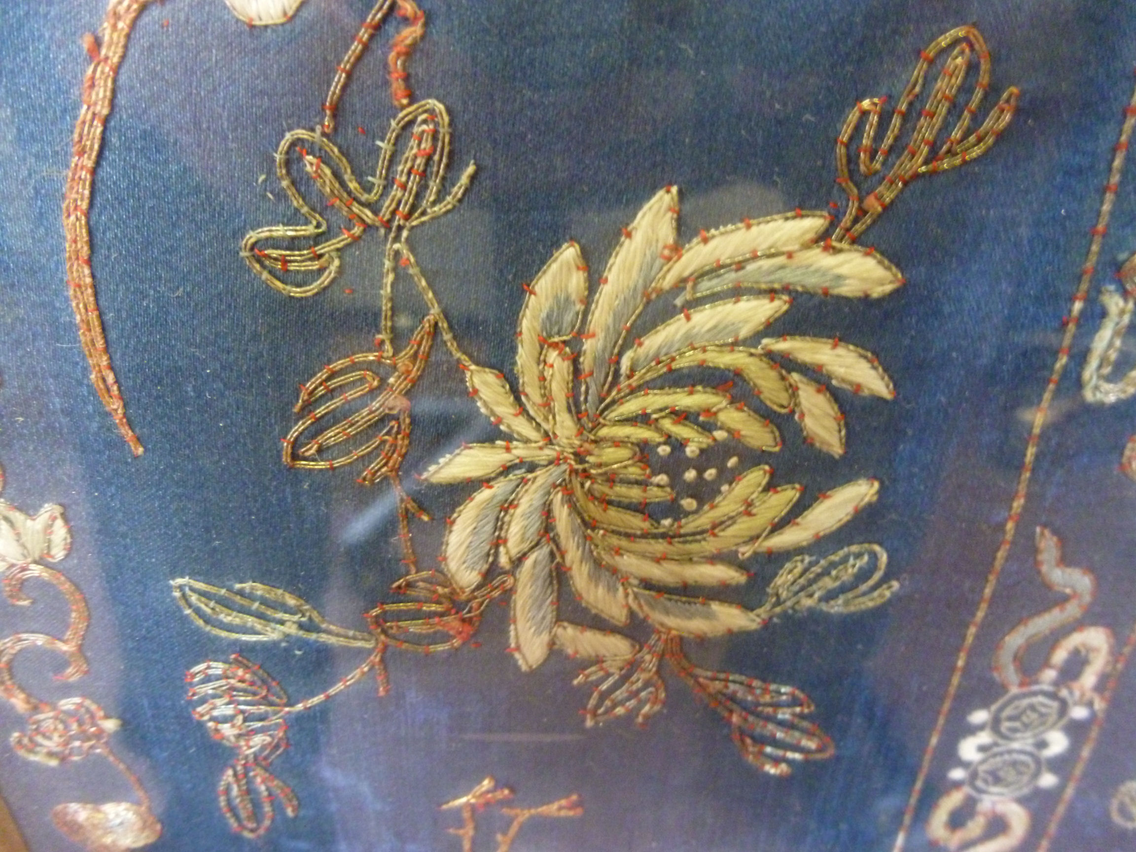 A pair of early 20thC Japanese embroider - Image 5 of 5