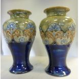 A pair of Royal Doulton stoneware vases