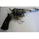 An early 20thC Belgian revolver with six