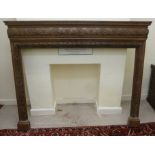 A 19thC mahogany fire surround, the shel