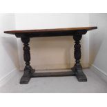 A 1930s Jacobean design oak refectory ta