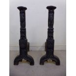 A pair of 18thC design cast iron fire do