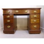 An Edwardian lady's mahogany desk, the t