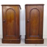 A pair of late Victorian mahogany bedsid