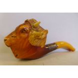 An early 20thC meerschaum and amber smok