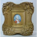 A 19thC portrait miniature, a man in mil