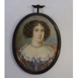 An early 19thC oval head and shoulders p