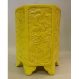 An early 20thC Chinese yellow glazed por