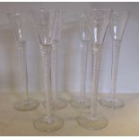 A set of six Georgian style wine glasses