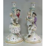 A pair of late 19thC Meissen porcelain c