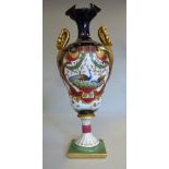 A late 19thC Dresden china baluster shap