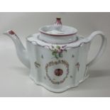 A late 18thC Newhall porcelain teapot of