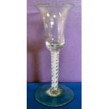 A Georgian style wine glass with a bell