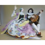 A Meissen porcelain group 'Columbine and