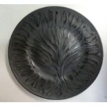 A Lalique black amethyst glass plate, mo