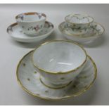 Three late 18thC New Hall porcelain tea