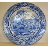 A mid 19thC Pearlware plate, decorated i