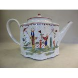 A late 18thC New Hall porcelain teapot o