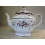 A late 18thC New Hall porcelain teapot o