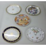 Five late 18thC New Hall porcelain oval