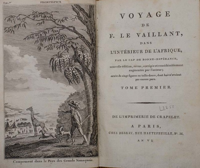 Le Vaillant, Fran??oisVOYAGE DE LE VAILLANT (2 VOLUMES)Ex libris hardcover Octavo, Bound in half - Image 3 of 4