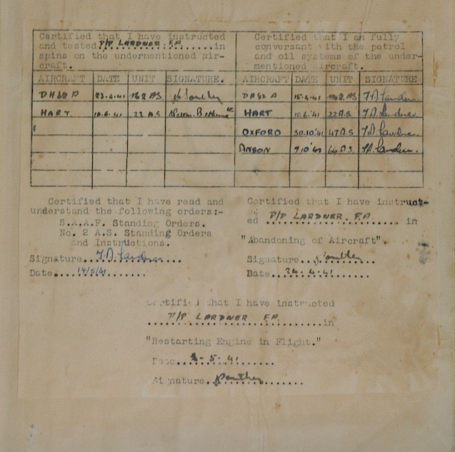 F.A. Lardner (Lt.)South African Air Force Pilot's Flying Log Book (Second World War, 1941-44)Hard