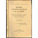 Ho Jen Ching Histoire constitutionnelle de la CHINE (1936; 1st Edition)Stunning work about the