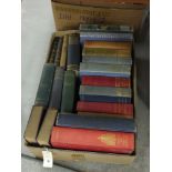 A collection of old books, history; fict