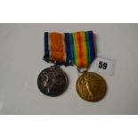 A pair of WWI general service medals awarded to 751585 Gunner S. Bell, Royal Artillery, including