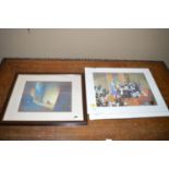 Three Walt Disney lithographs from Fantasia, 101 Dalmations and another.