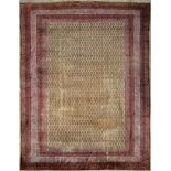 Sparta carpet, ivory field with allover mir-a-boteh,