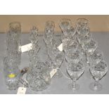 A thirty-one-piece glass table suite, comprising: six and six wine glasses, six port glasses,