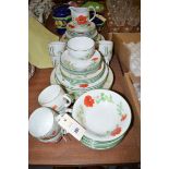 A modern Royal Worcester 'Poppy' pattern part dinner and tea service.