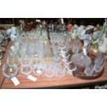 A large quantity of crystal glass,