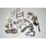 A quantity of white metal items,
