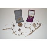 A quantity of costume jewellery, mainly silver,