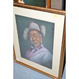 A pastel painting - "Old Tibetan", by G. Douglas, signed and inscribed.