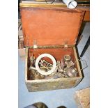 A quantity of miscellaneous brassware; and a brass coal box.