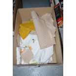 A small quantity of table linen in a box.