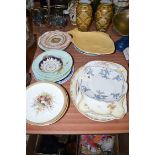 Two Royal Worcester florally decorated plates and compote;