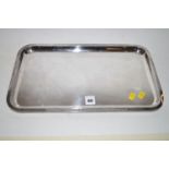 A silver plated rectangular tray stamped 'WMF'.