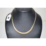 A 14ct. yellow gold graduated link chain necklace, 7.2 grms.