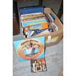 A collection of LP records,